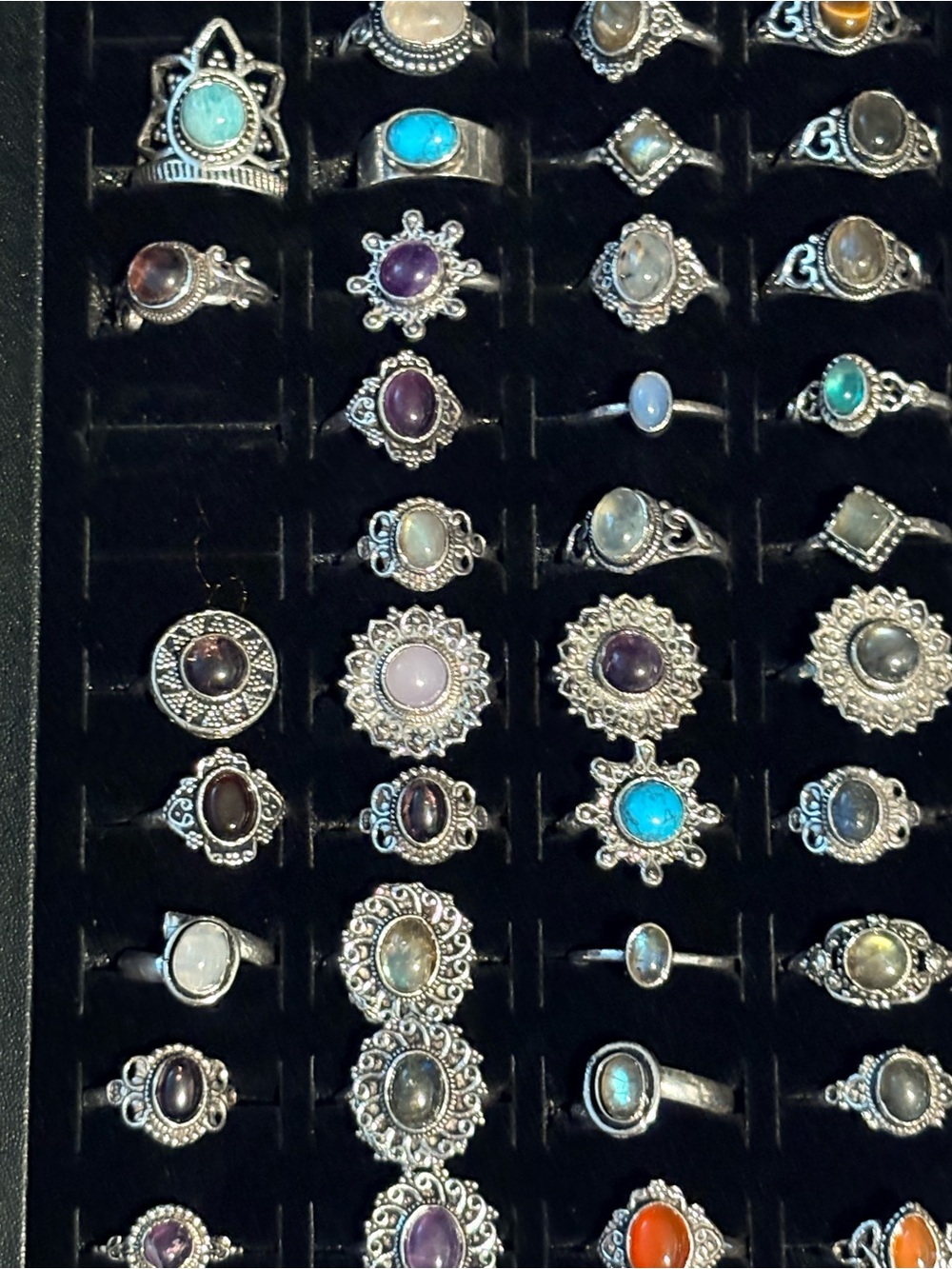 Gorgeous Gemstone Rings .925 Sterling Silver Multicolor - Women Jewelry Sz 5-9.5 - Picture 3 of 11